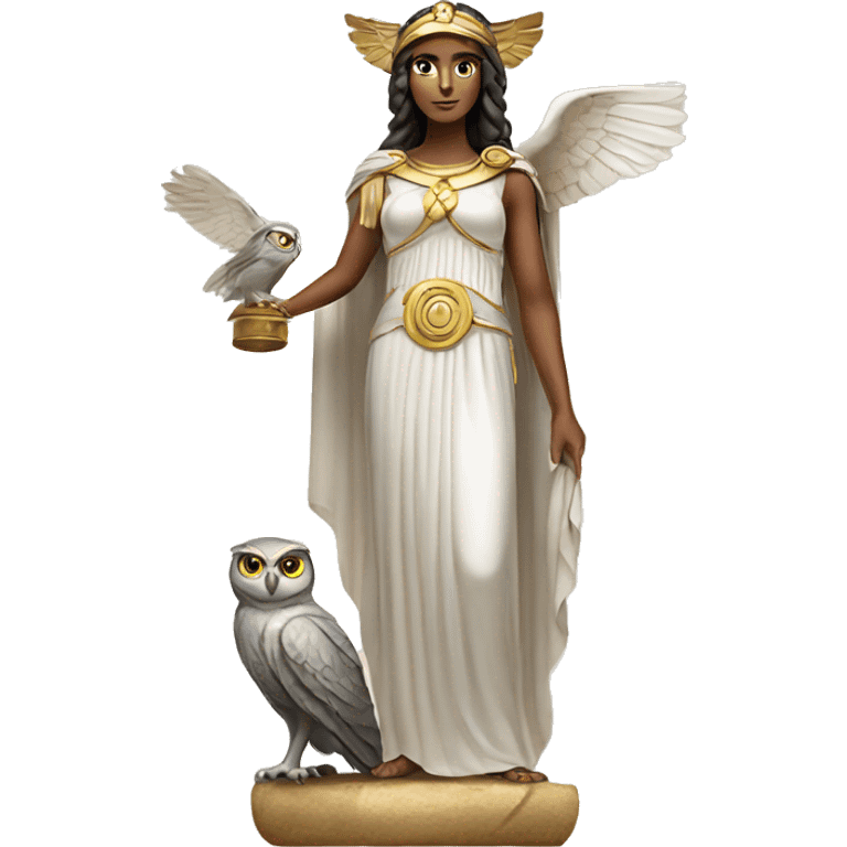 Athena Goddess with owl emoji