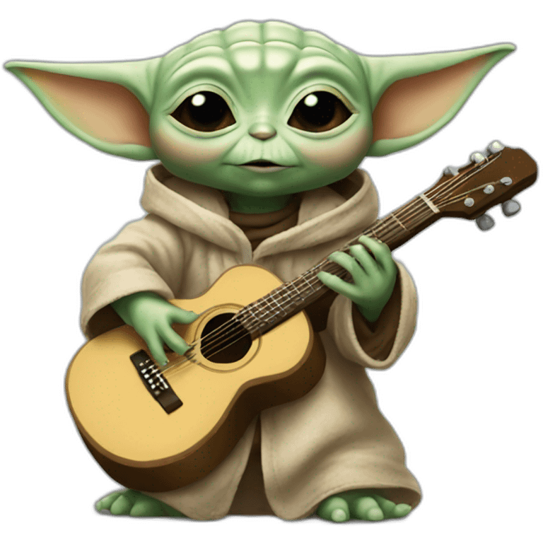 baby yoda playing guitar emoji