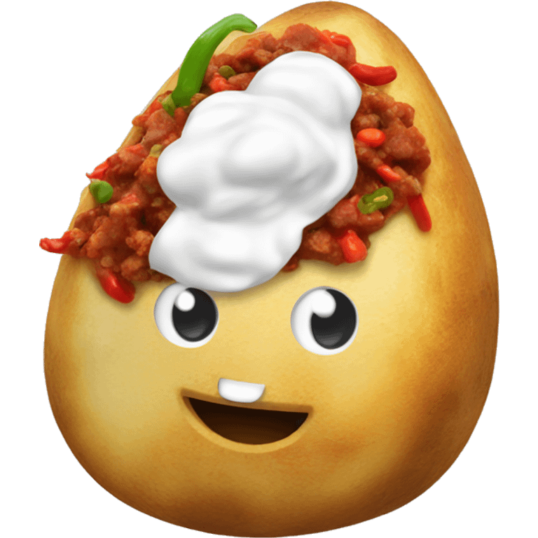 baked potato with chili emoji