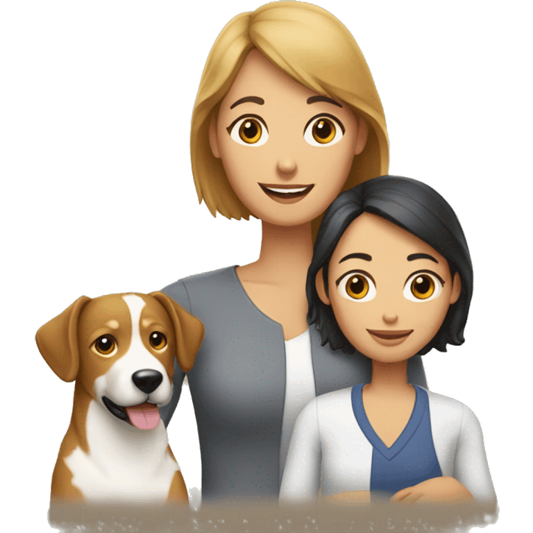 familia con perro salchica emoji