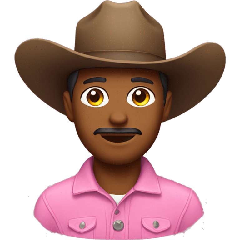 Cowboy wearing a pink cowboy hat emoji