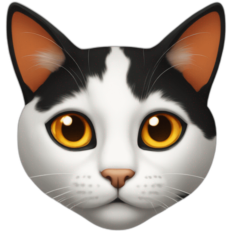 black, white and orange cat emoji