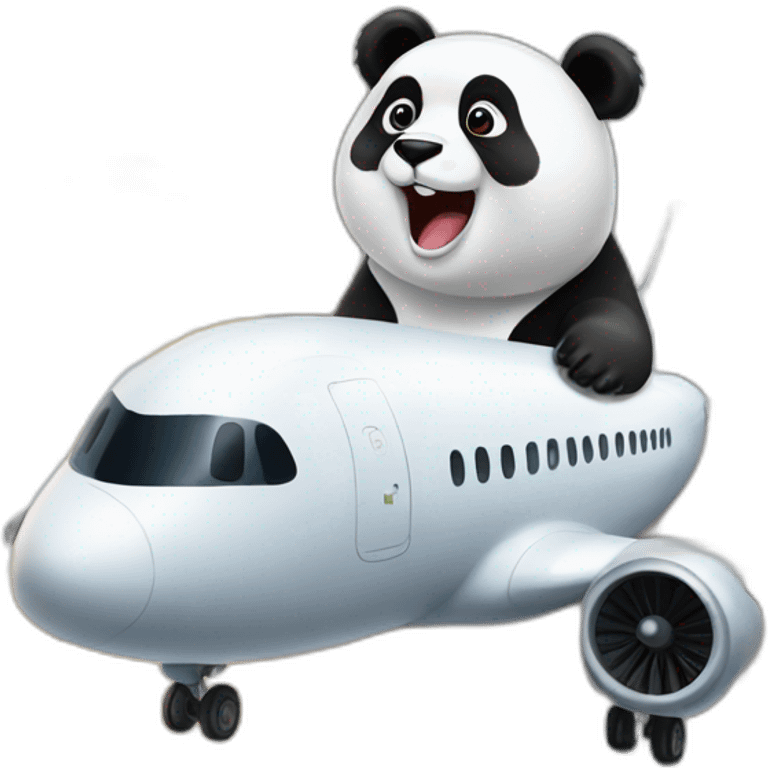 Panda on aeroplane  emoji