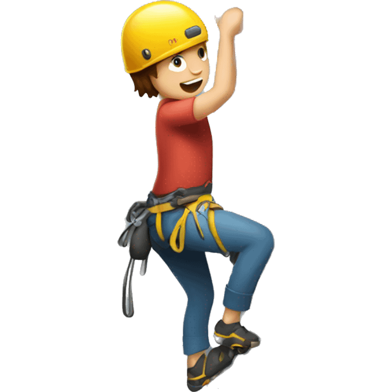 person rock climbing emoji