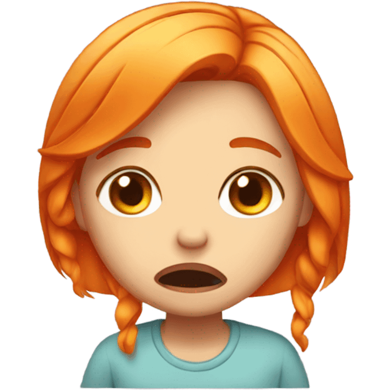 orange hair cute girl crying  emoji