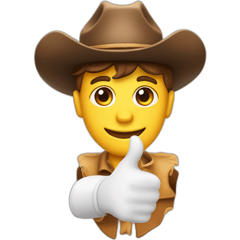 emoji whit cow boy hat and thumb up only head and hand close up picture emoji