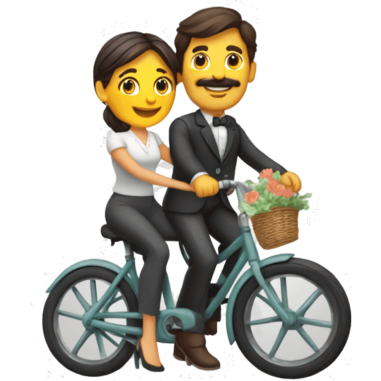 pareja española recien casada con velo emoji