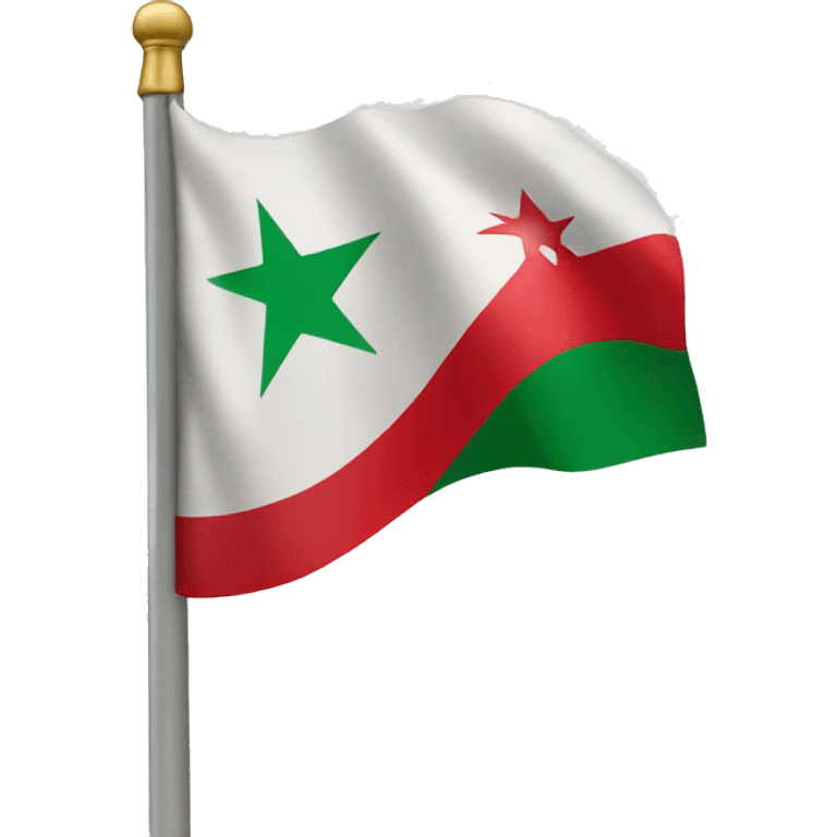 Independent Syria flag with 3 red stars emoji