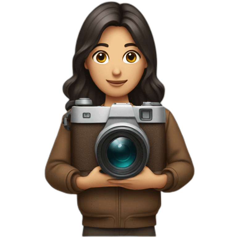 Brune with a photo camera emoji