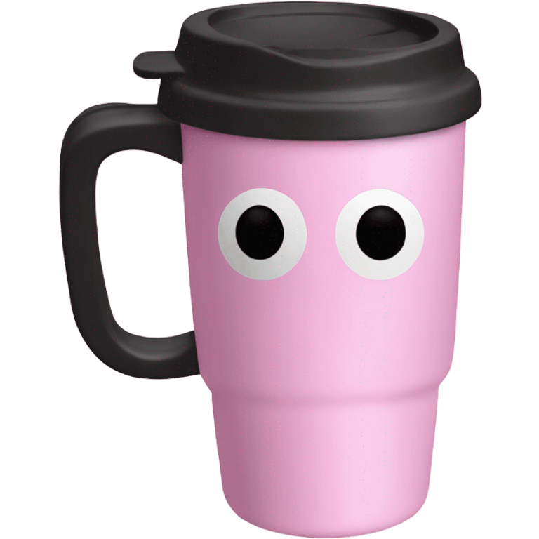 pink travel mug with a handle - no face emoji