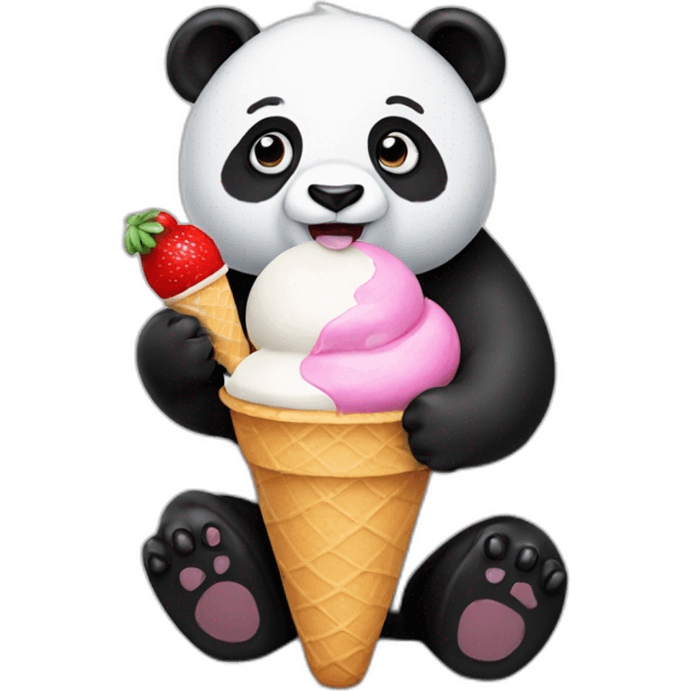 Panda eating ice cream emoji