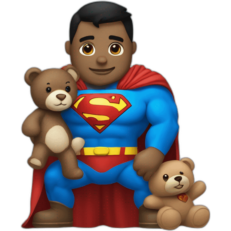 Superman with a teddy bear emoji