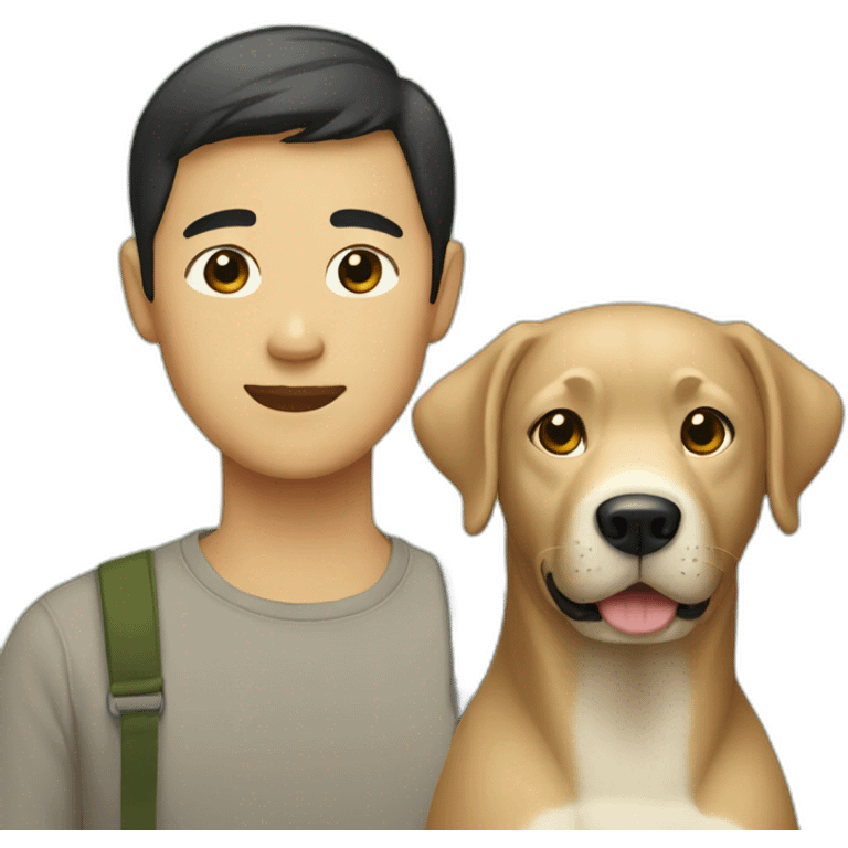 asian man with labrador emoji