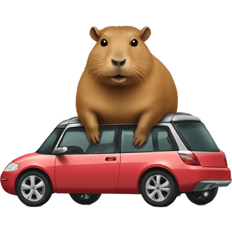 Capybara rich with cars emoji