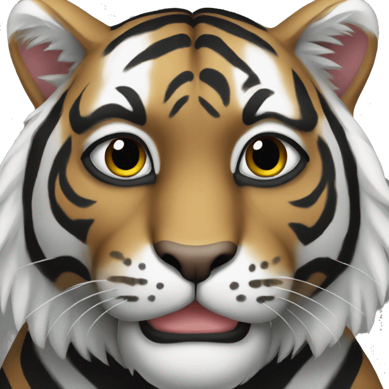 black tiger with white stripes emoji