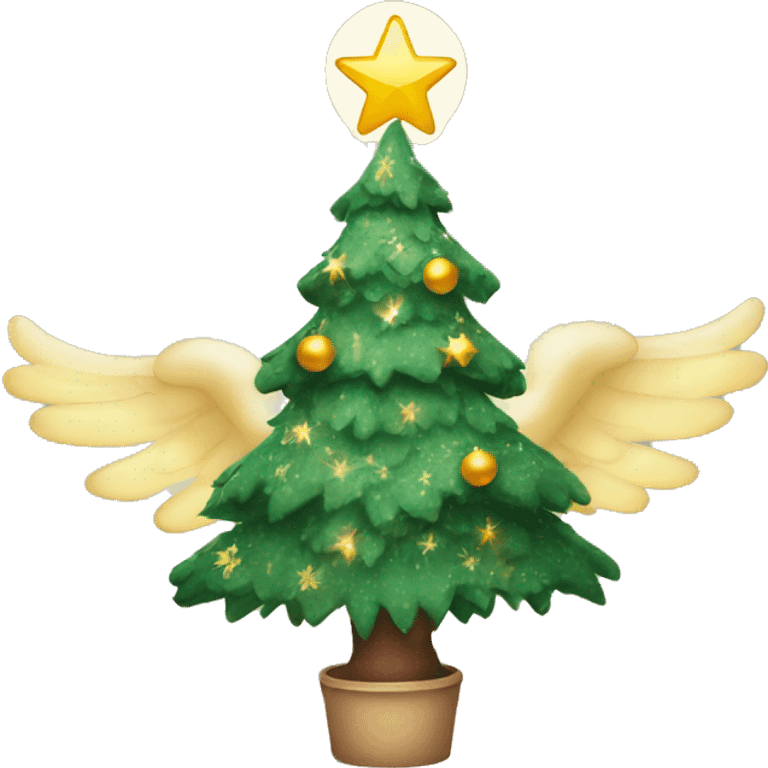 Christmas tree with a angel on the top emoji