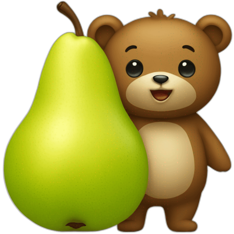 pear with bear emoji