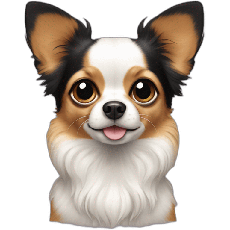 Tri color papillon Chihuahua dog emoji