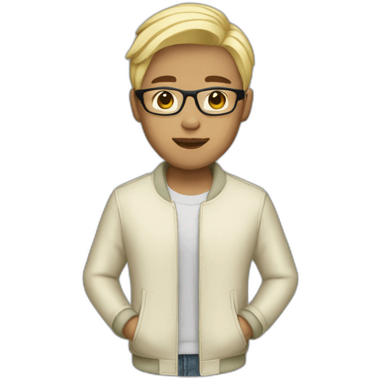 blonde Asian male fashionista emoji