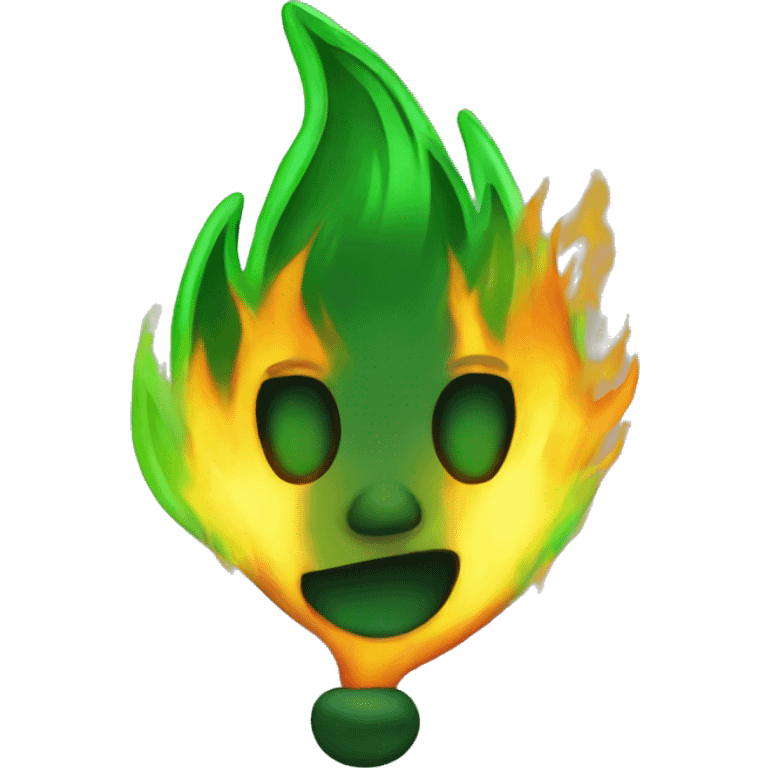 green fire hear emoji