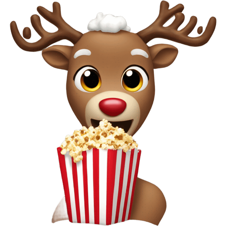 Rudolph eating popcorn emoji