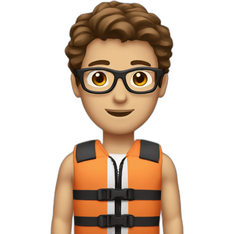  lifeguard guy, brown hair, glasse emoji