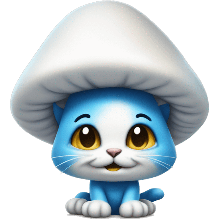 smurf cat white mushroom hat holding a staf emoji