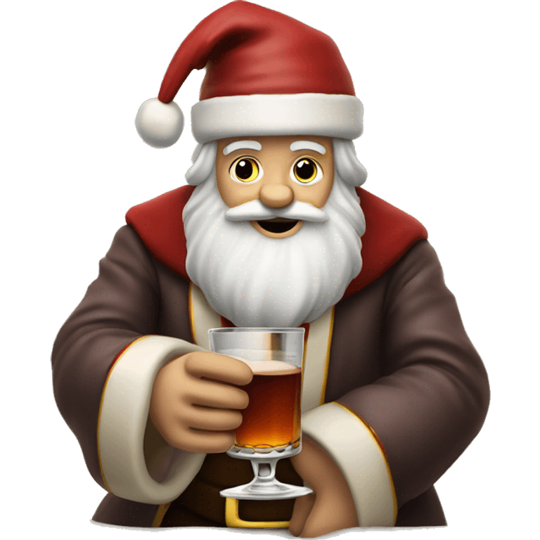  English Santa Claus Drinking Bourbon emoji