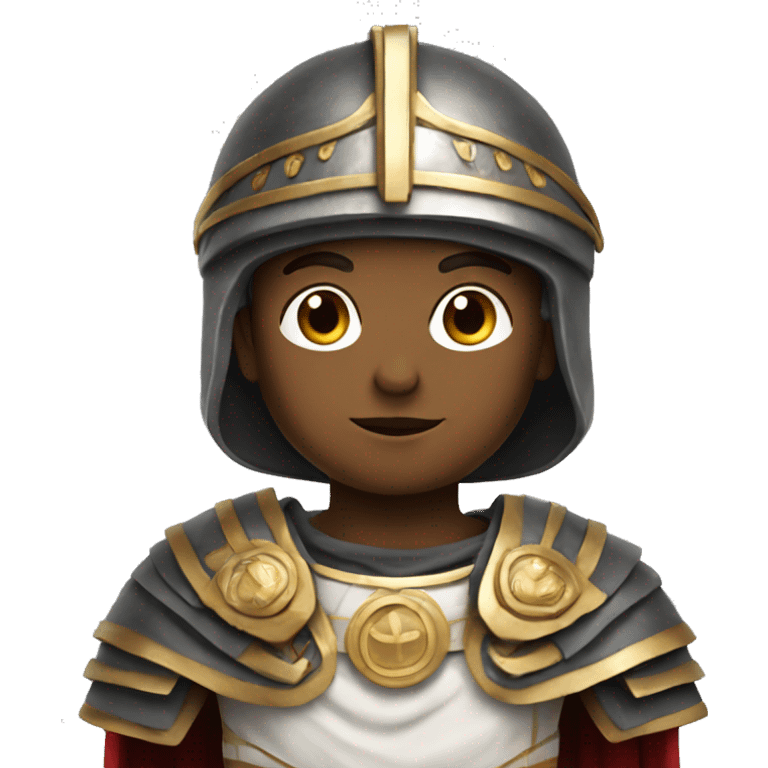 A boy dressed in oversized roman gear emoji