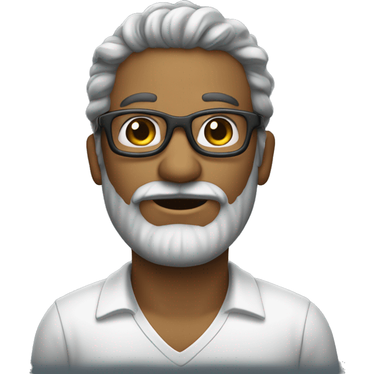 Homem branco com barba e óculos emoji