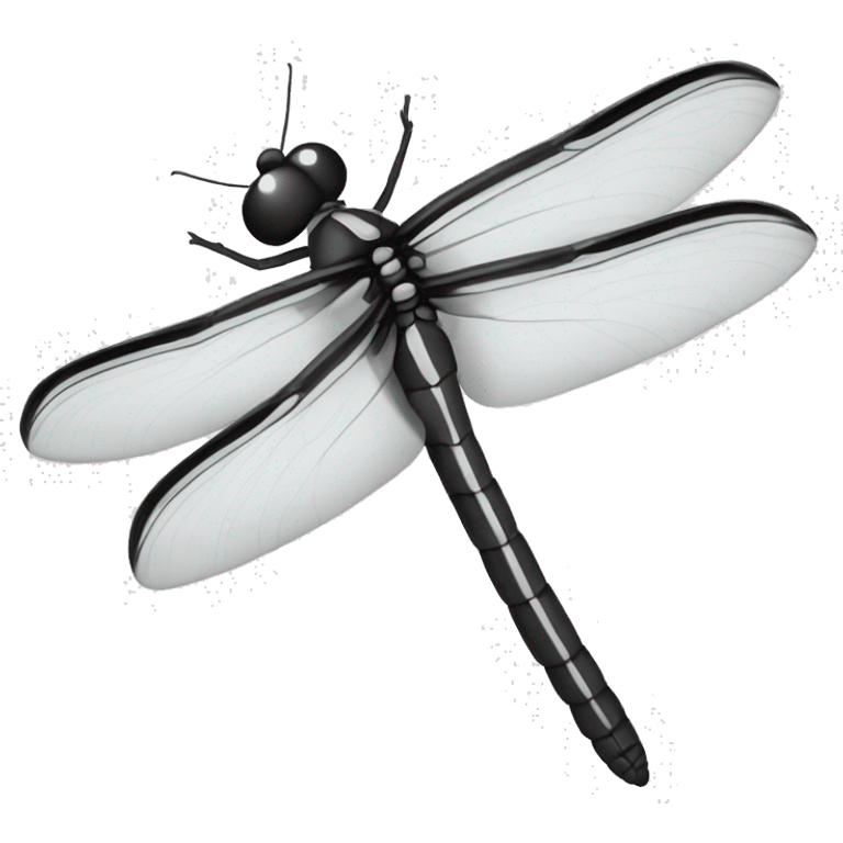 straight black and white dragonfly emoji