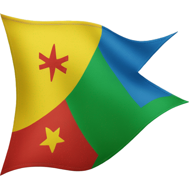 Amazigh flag blue in the top, green in the middle, yellow in bottom, the letter "ⵣ" in the middle in a red colour  emoji