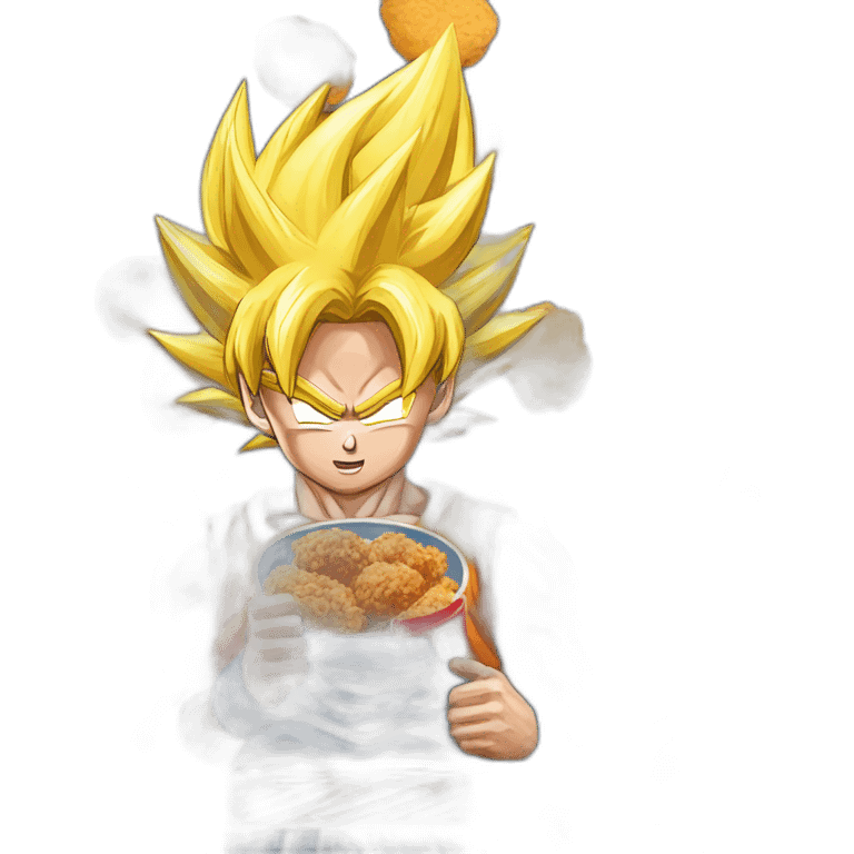 Goku super sayan eat KFC emoji