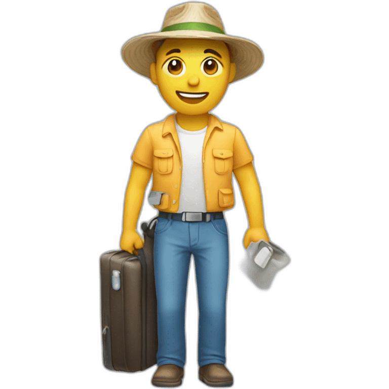 digital worker in vacation emoji