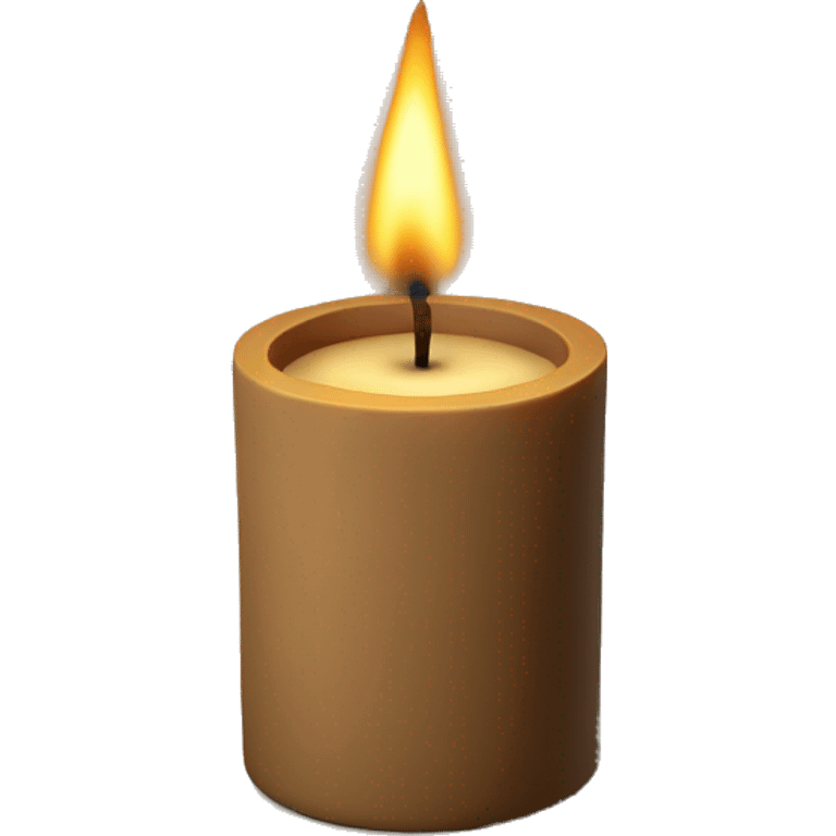 candle in brown concrete ridged vessel emoji