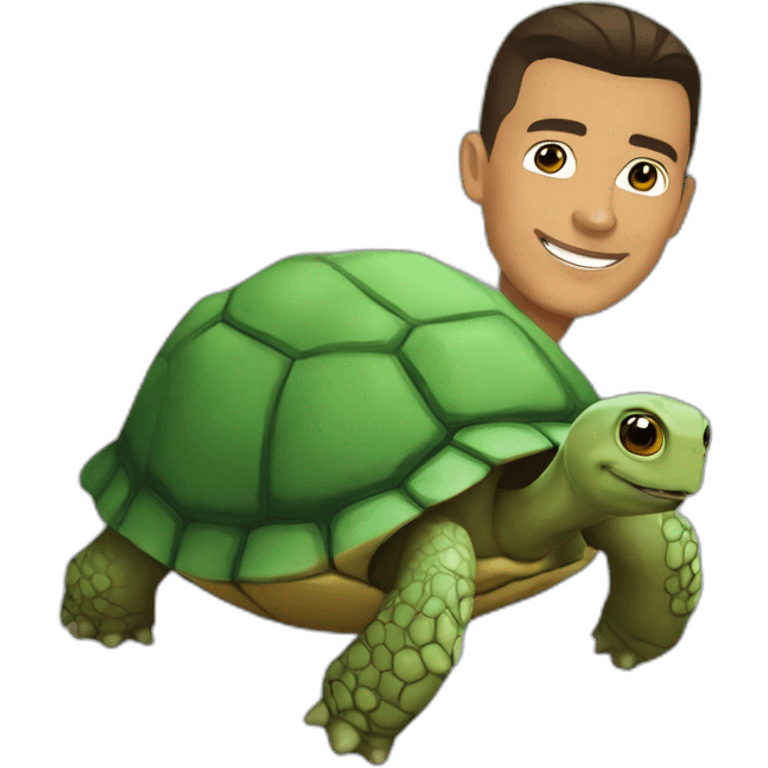 Ronaldo sur une tortue emoji