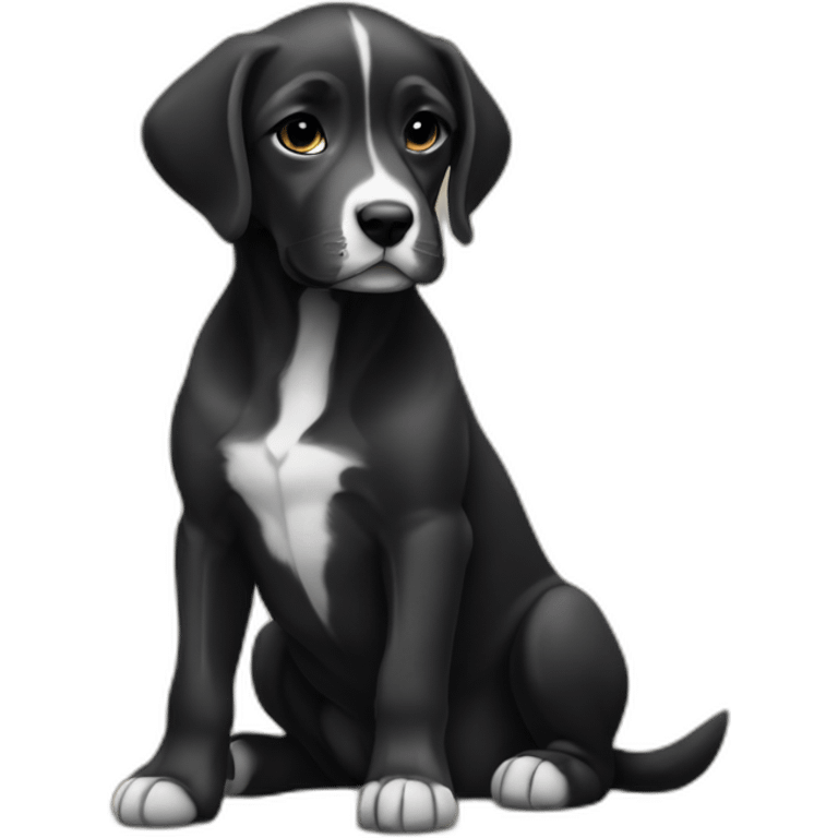 sitting puppy Braque D'Auvergne emoji