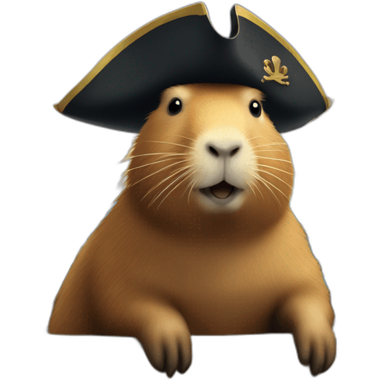 pirat capybara on a ship emoji