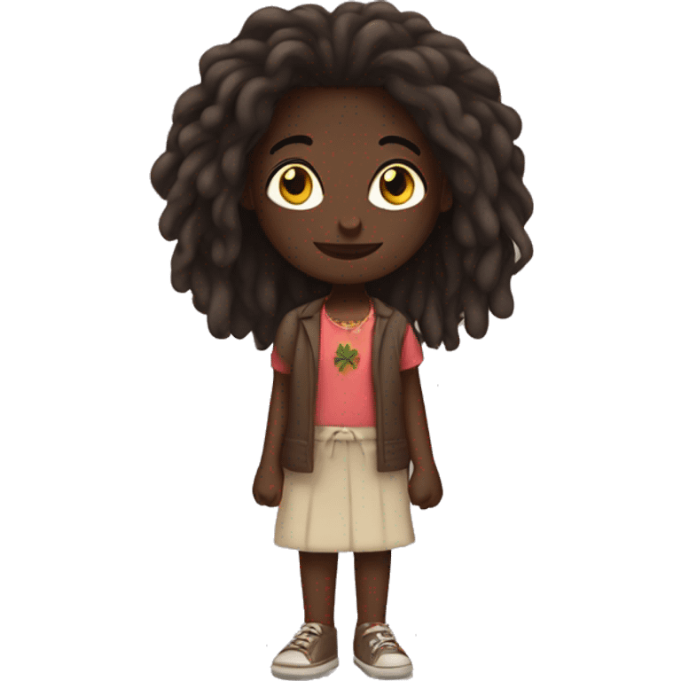 dark skin dreadhead latina girl holding hands  emoji