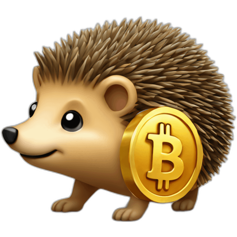 Hedgehog hold Bitcoin emoji