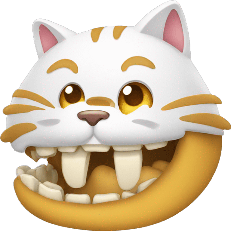 Un chat avec des dent en or emoji