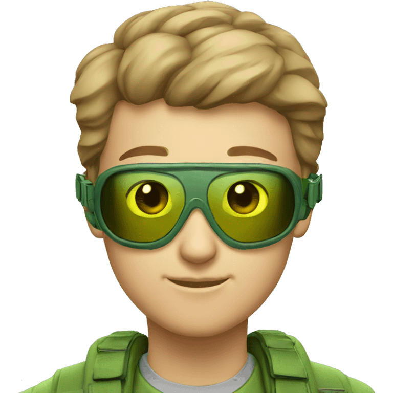 cool Green aviator goggles emoji