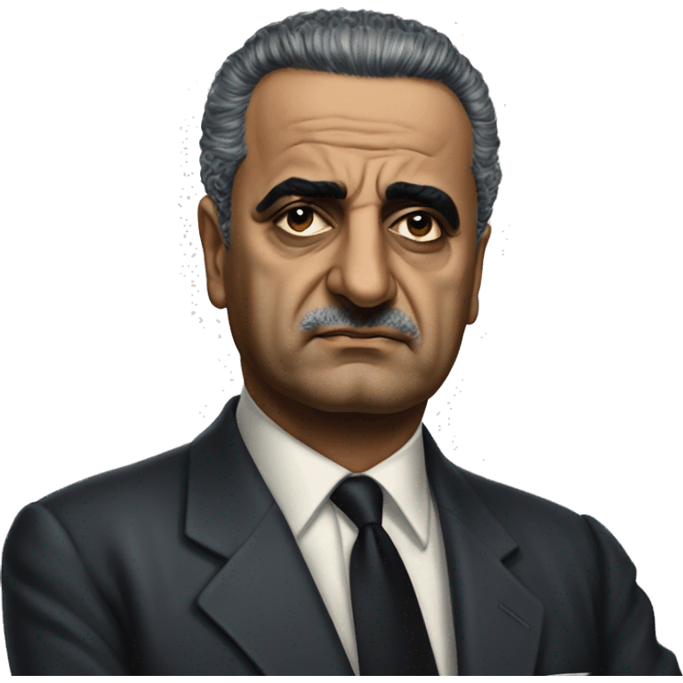 Gamal Abdel Nasser photorealistic sad emoji