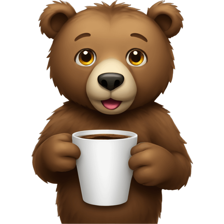 bear with coffe emoji