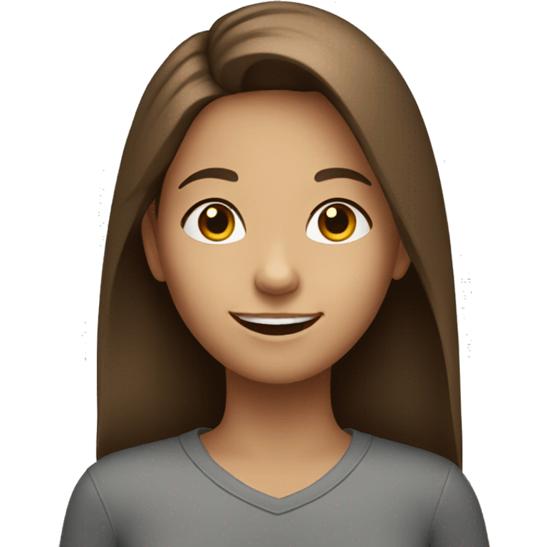 smiling girl with brown hair emoji