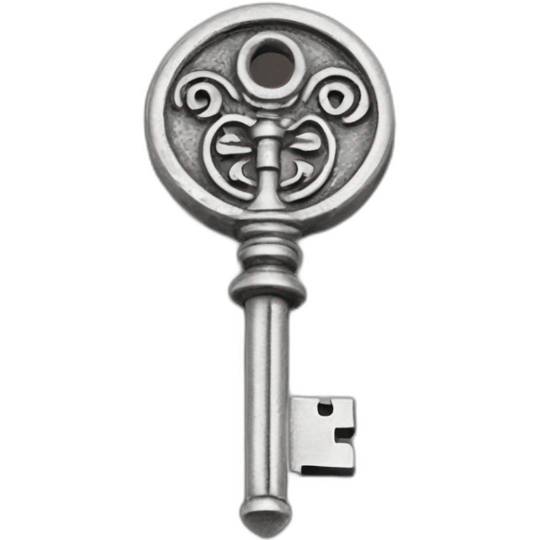 old silver key inserted into web page emoji