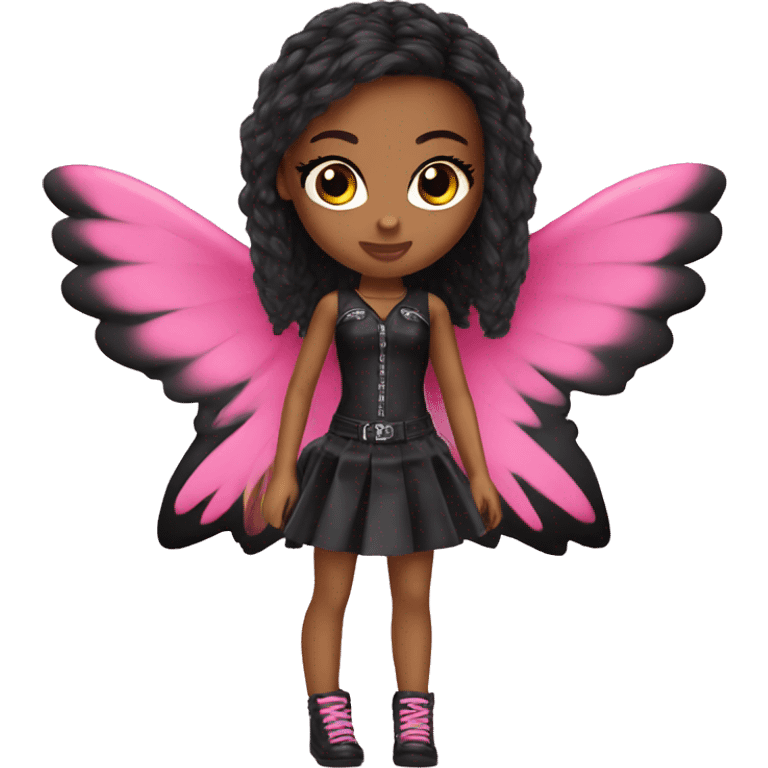 Bratz doll black with pink wings emoji