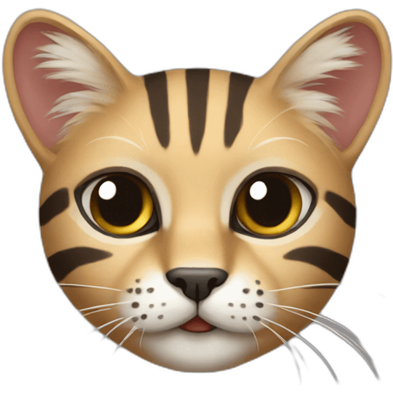 dark sand cat with stripes emoji