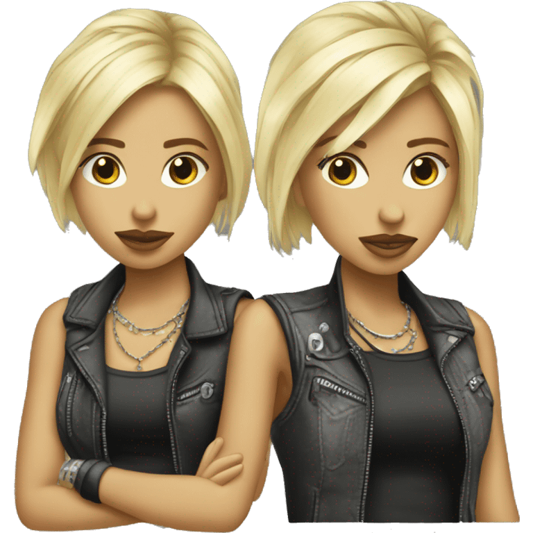 Two punks rock blond girls techno  emoji