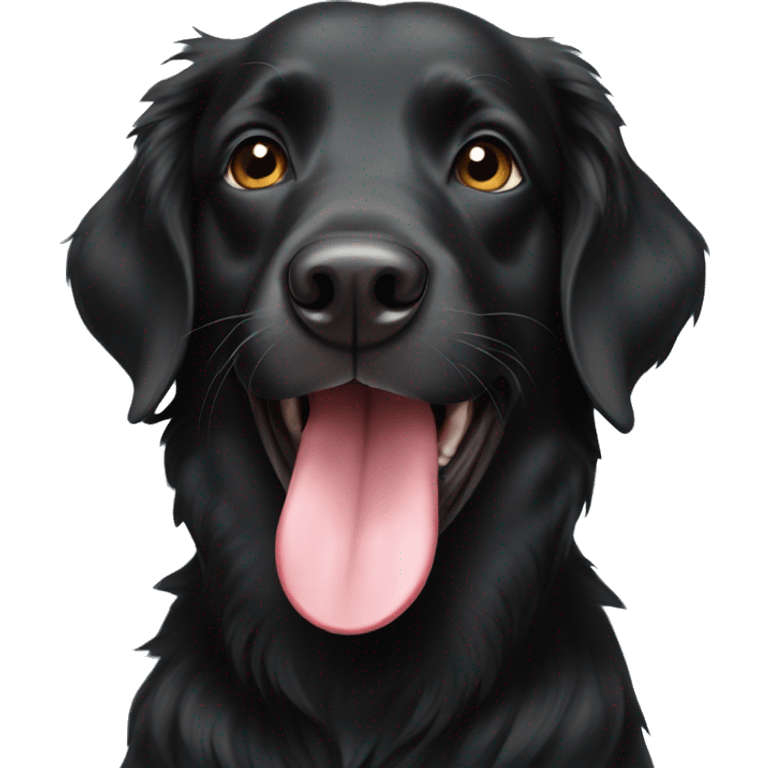 black Australian retriever with his tongue out emoji